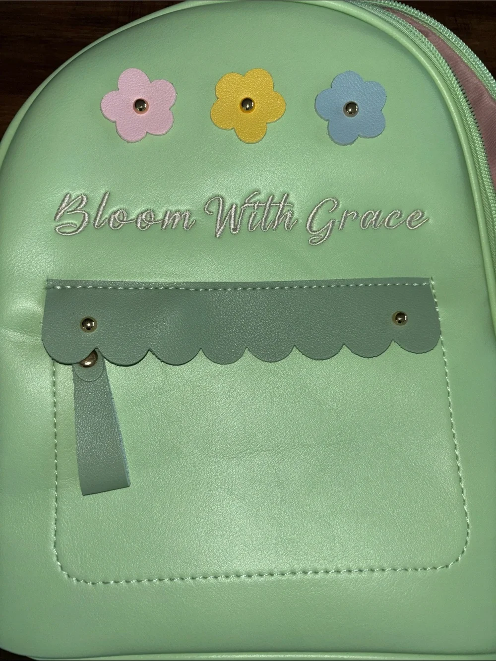 NWT Girl’s Montana West Light Green Backpack w/ Flower Details